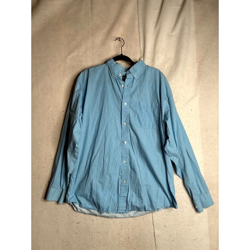 Pintlar Shirt Men's XL Blue Floral Chest Pocket Long Sleeve Collared Button Down